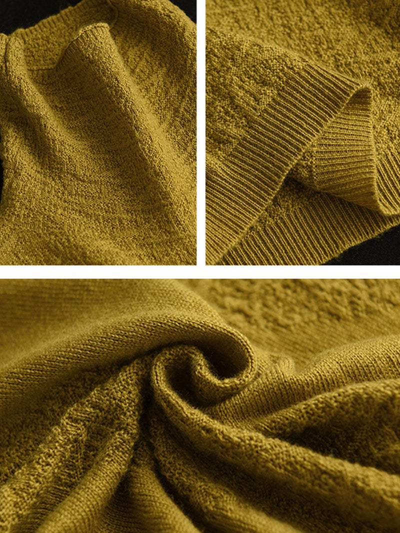 Jacquard Turtleneck Loose Sweater