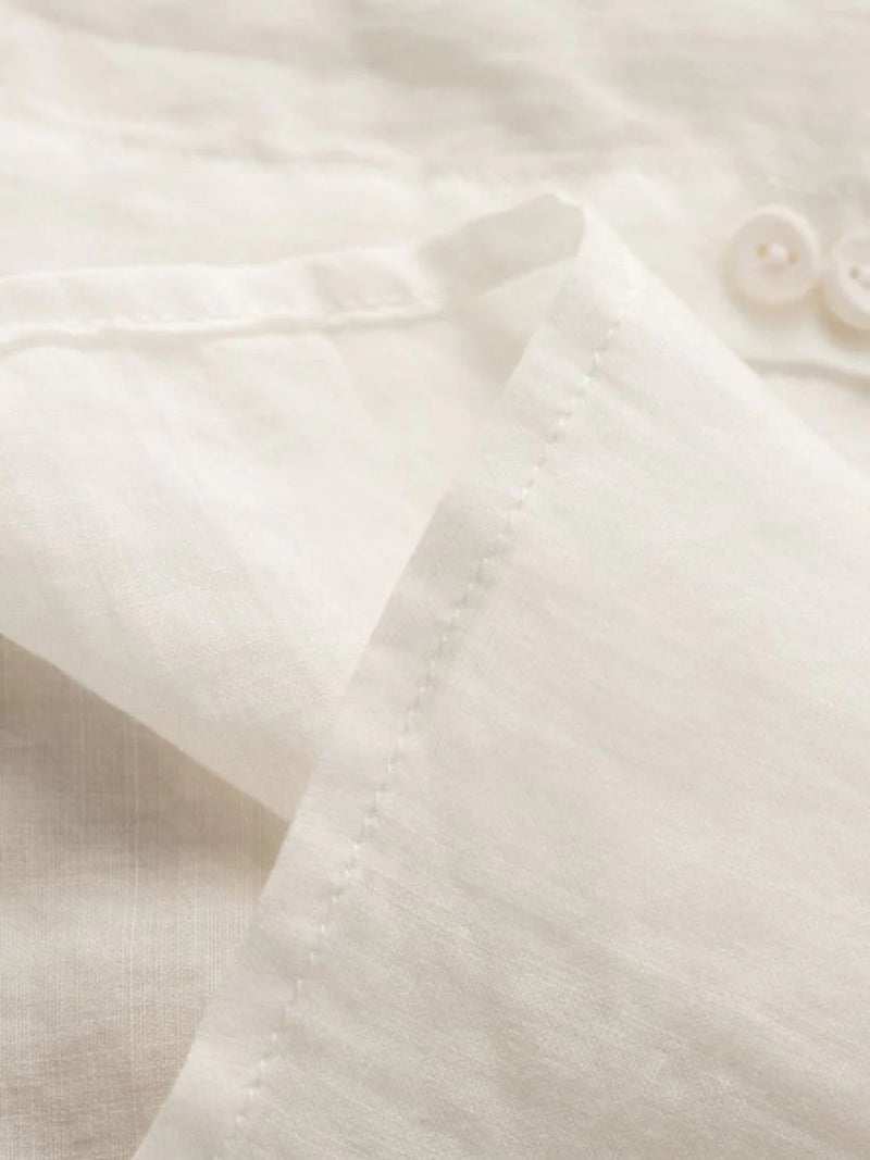 Embroidered 3/4 Sleeve Linen Shirt Top