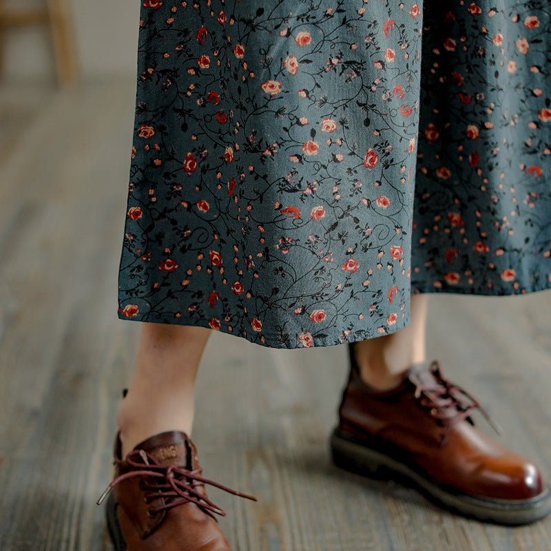 Retro Literary Mid-length Skirt