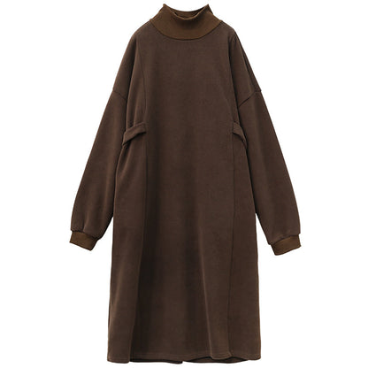 Autumn Winter Furred Turtleneck Dress