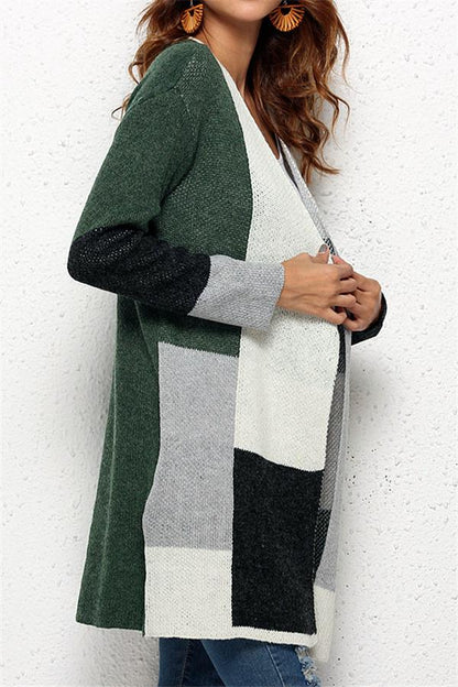 Knit Multi Color Long Sleeve Cardigan