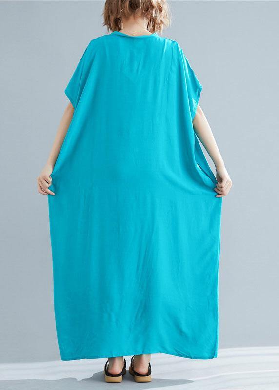 Diy Blue Green Linen Clothes for V Neck Pockets Maxi Summer Dresses