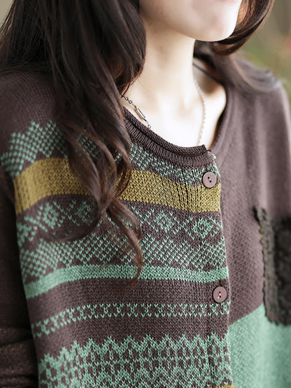 Autumn Patchwork Loose Sweaters