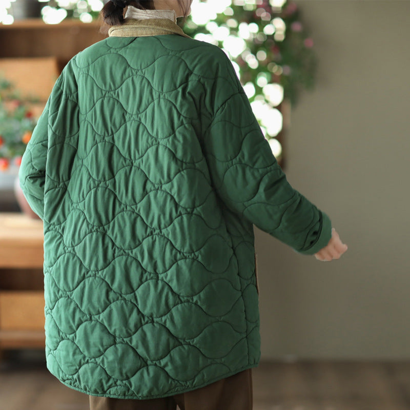 Retro Cotton Thickened Mid-length Quilted Jacket