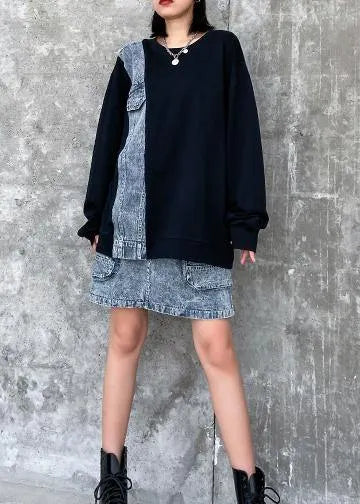 Autumn Suit New Female Sweater + Denim Skirt Two-piece