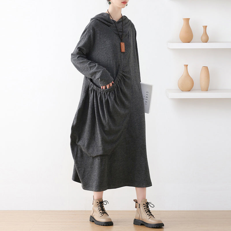 Autumn Loose Irregular Cotton Knitted Dress