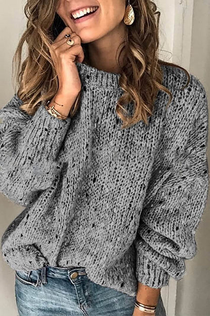 Pure Colour Round Neck Sweater