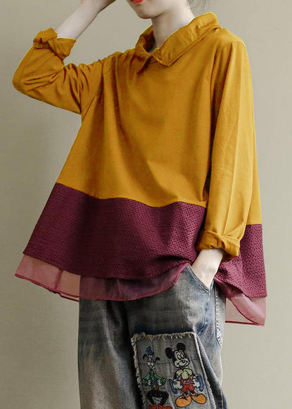 Black Tops Lapel Patchwork Clothes Pattern