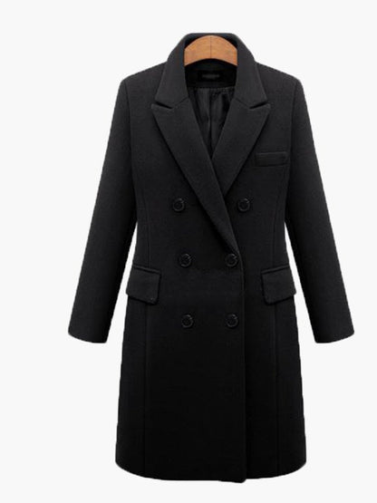 Coats Lapel Double Breasted Wool Coat