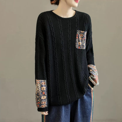 Retro Cotton Knitted Autumn Pullover Sweater
