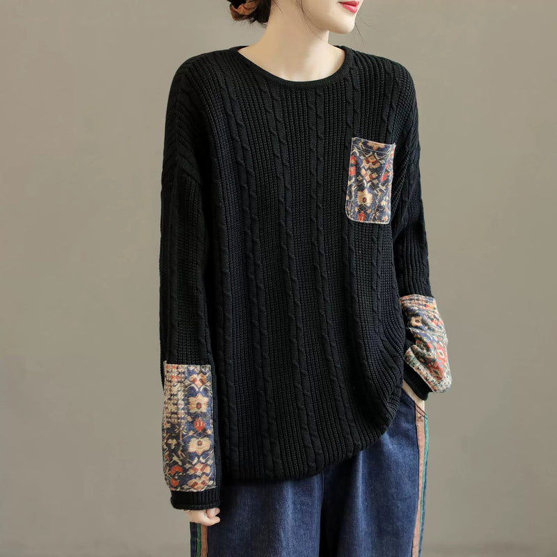 Retro Cotton Knitted Autumn Pullover Sweater