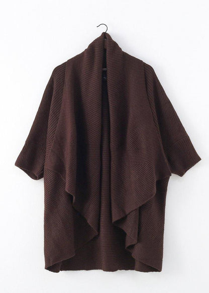 Winter New Knitted Bat Sleeve Thick Knit No Button Shawl Sweater Coat