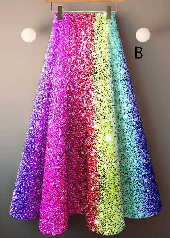 Print Elastic Waist a Line Skirts Summer New Style
