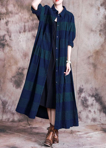 Striped Coats Loose Fitting Coat Fall Outwear Lapel Collar