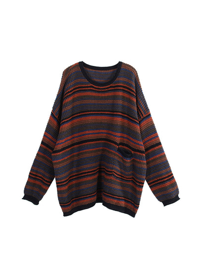 Loose Striped Long Sleeve Sweater