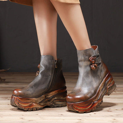 Cozy Leather Handmade Height Inceasing Boots Shoes