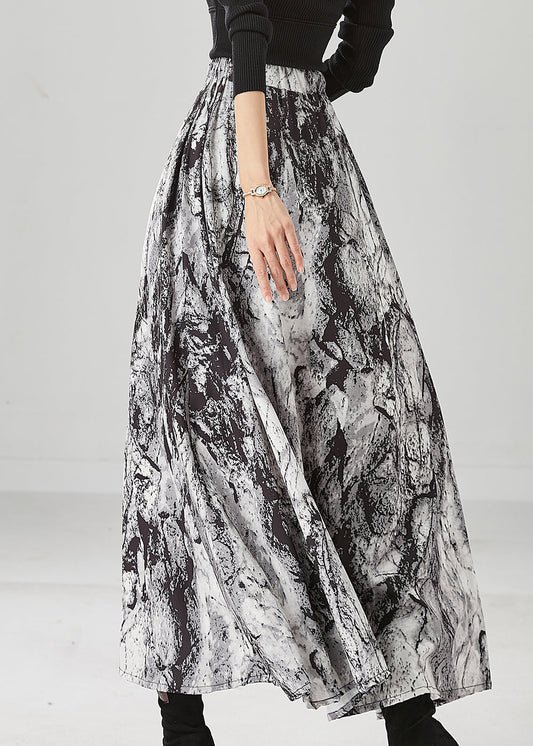 Tie Dye Cotton a Line Skirt Winter