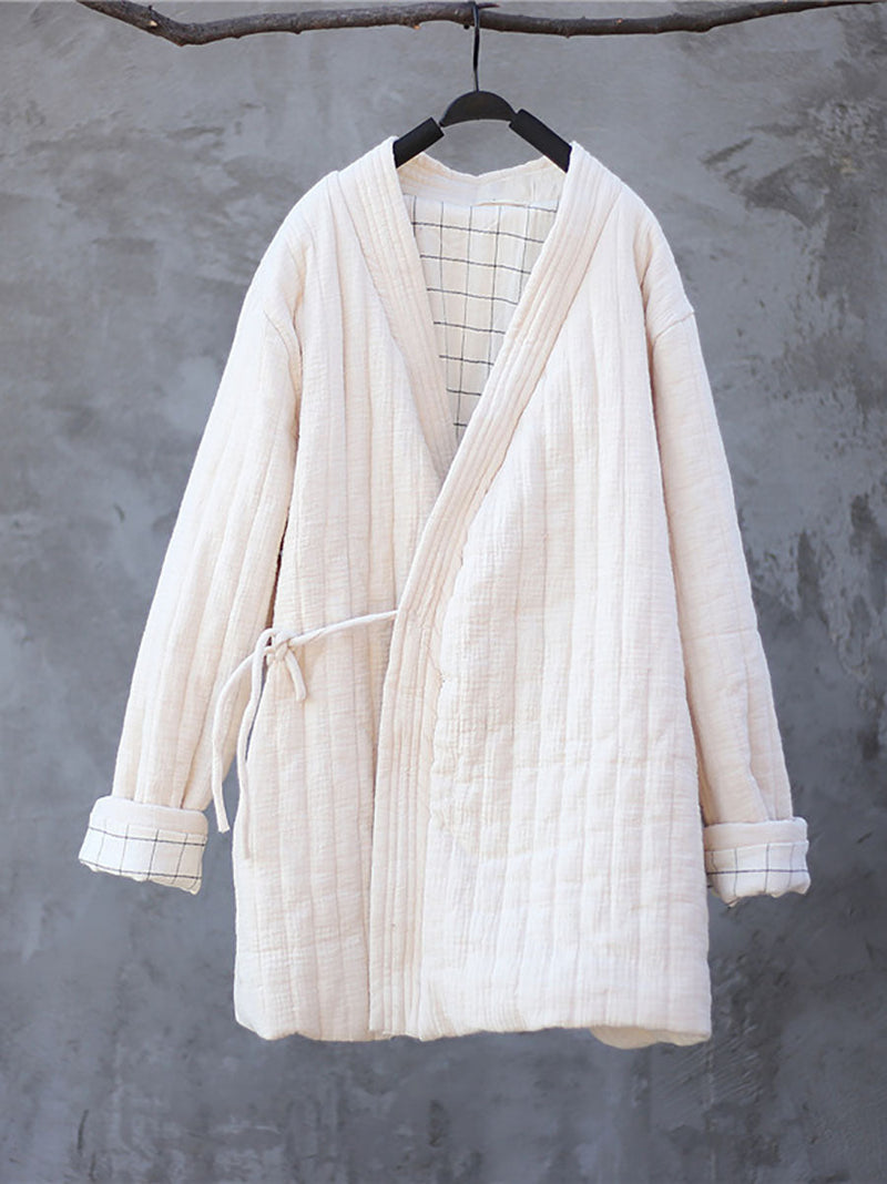 Winter Chinese Style Drawstring Pocket Coat