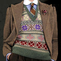Vintage Classic Icelandic Knit Jacquard Warmth Vest Sweater elevenforest