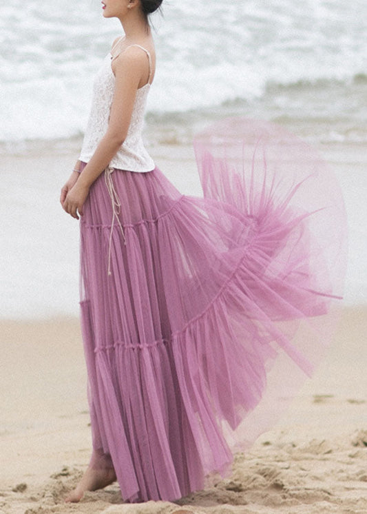 Purple Patchwork Tulle Beach Skirts Spring
