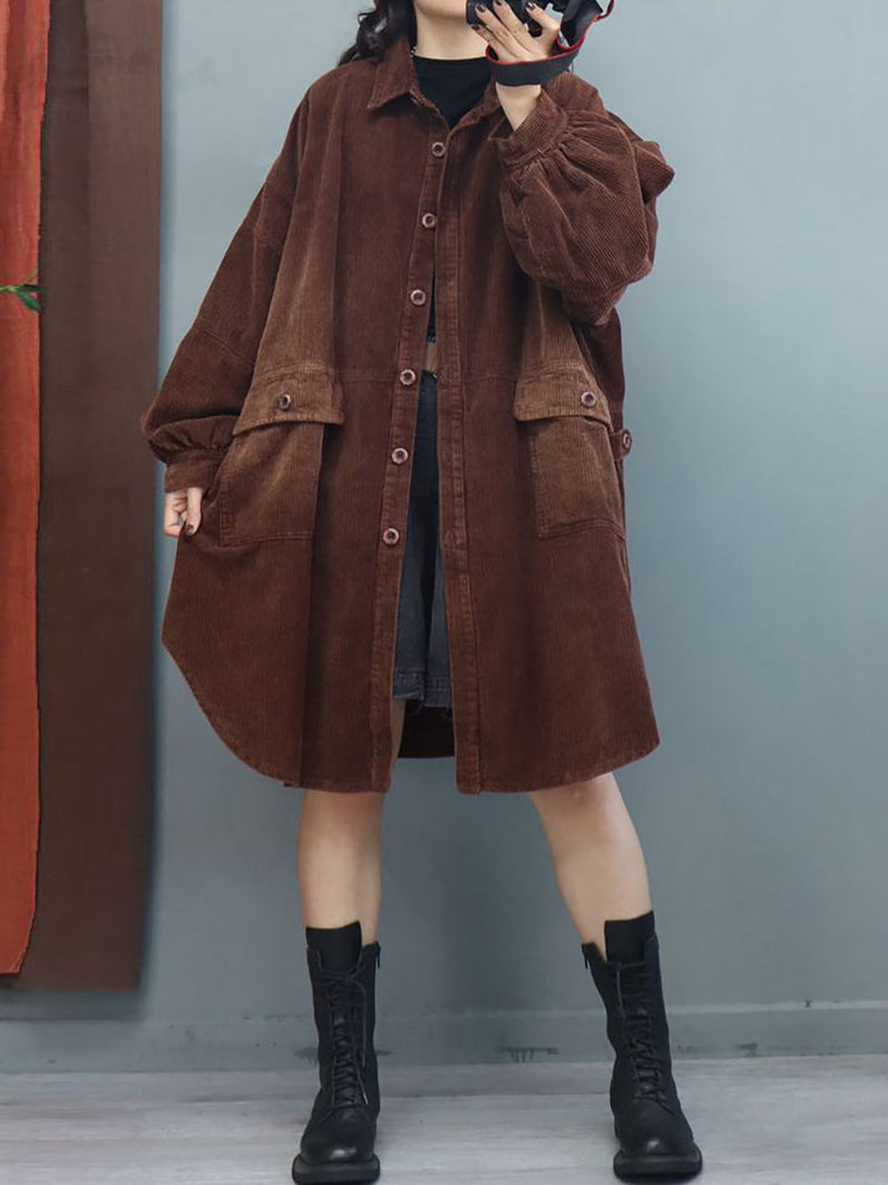 Winter Loose Lantern Sleeve Mid Length Coat