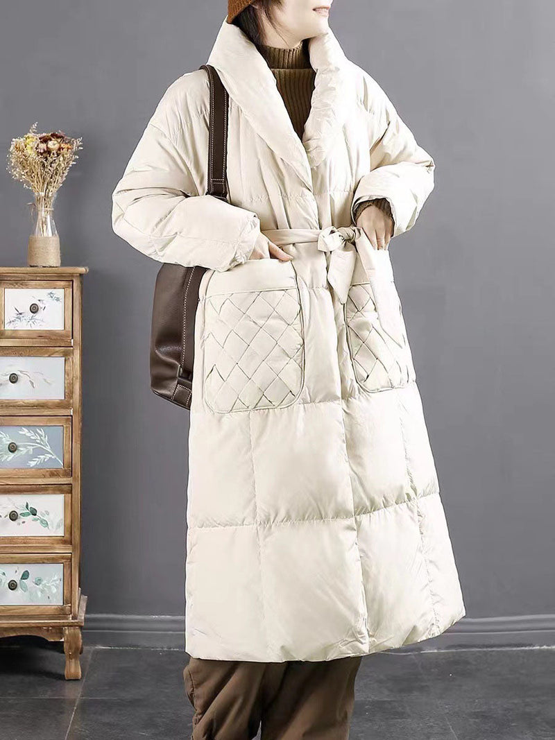 Winter Drawstring Pocket Down Coat