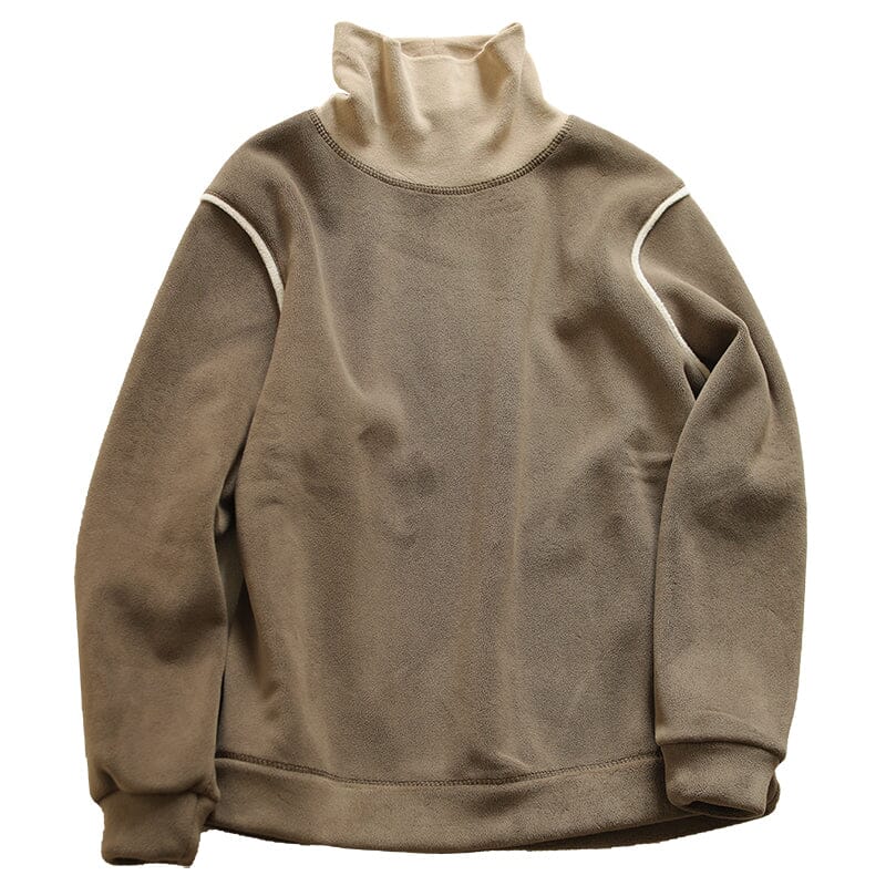 Winter Patchwork Loose Warm Fleece Sweater