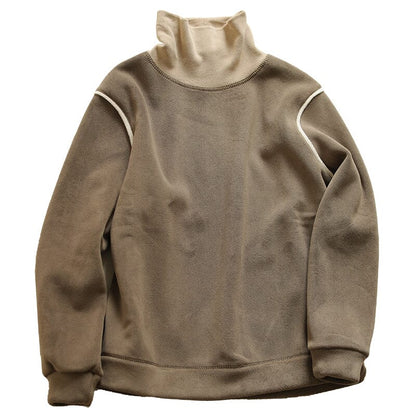 Winter Patchwork Loose Warm Fleece Sweater