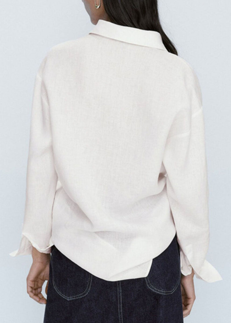 Brief Baby Blue Peter Pan Collar Button Shirt Fall