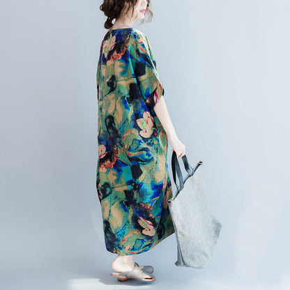 Flower Print Loose Summer Dresses