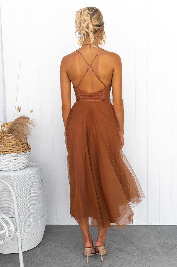 Pink Modern-day Princess Chiffon Suspenders Party Maxi Dress