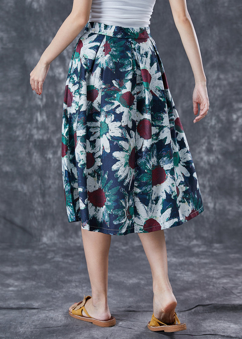 Navy Tie Dye a Line Skirt Summer