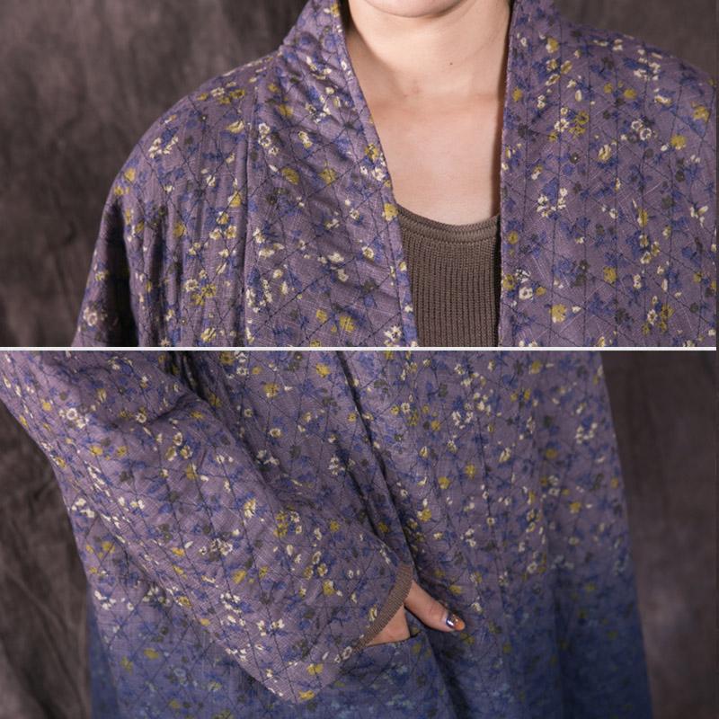 Autumn Winter Gradient Retro Cotton Coat