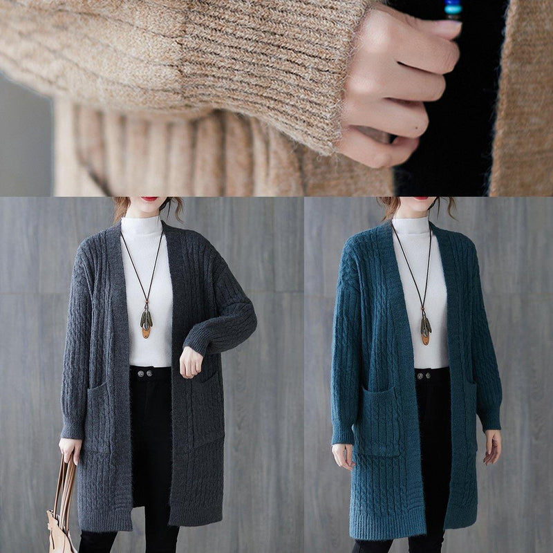 Oversized Black Knit Cardigans Fall Pockets Baggy Knit Sweat Coats