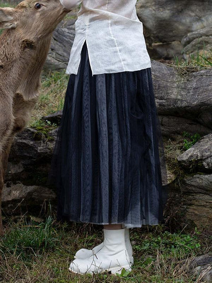 Simple Black Two Ways to Wear Gauze Skirt