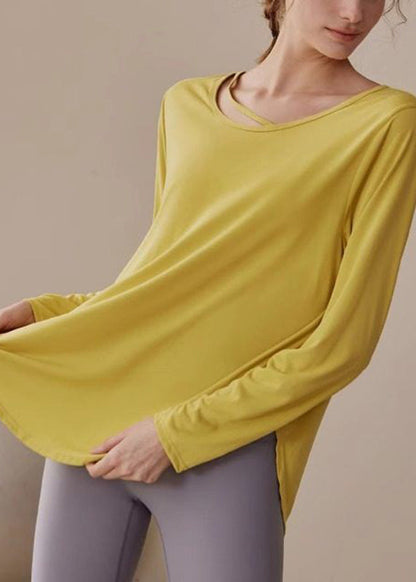Yellow Patchwork Yoga Top
