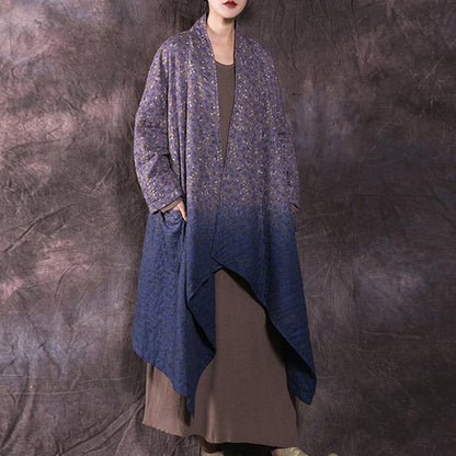 Autumn Winter Gradient Retro Cotton Coat