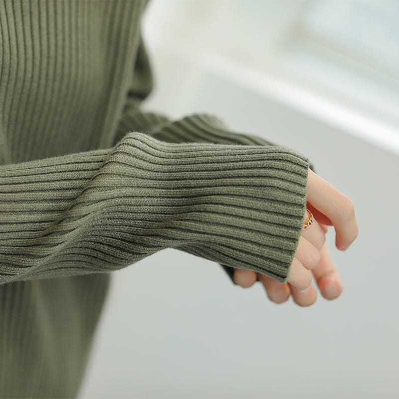 Stripe Knitted Turtleneck Winter Sweater