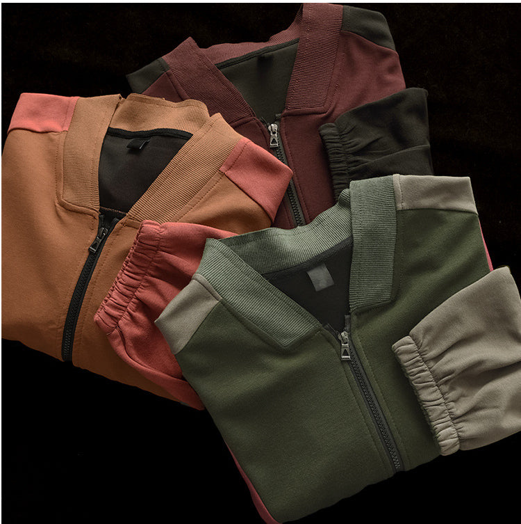 Retro Color-blocking Loose Long-sleeved Literary Jacket