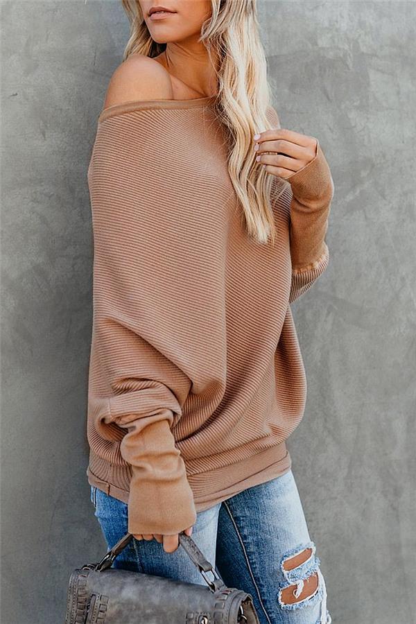 Color Drop Shoulder Sweater