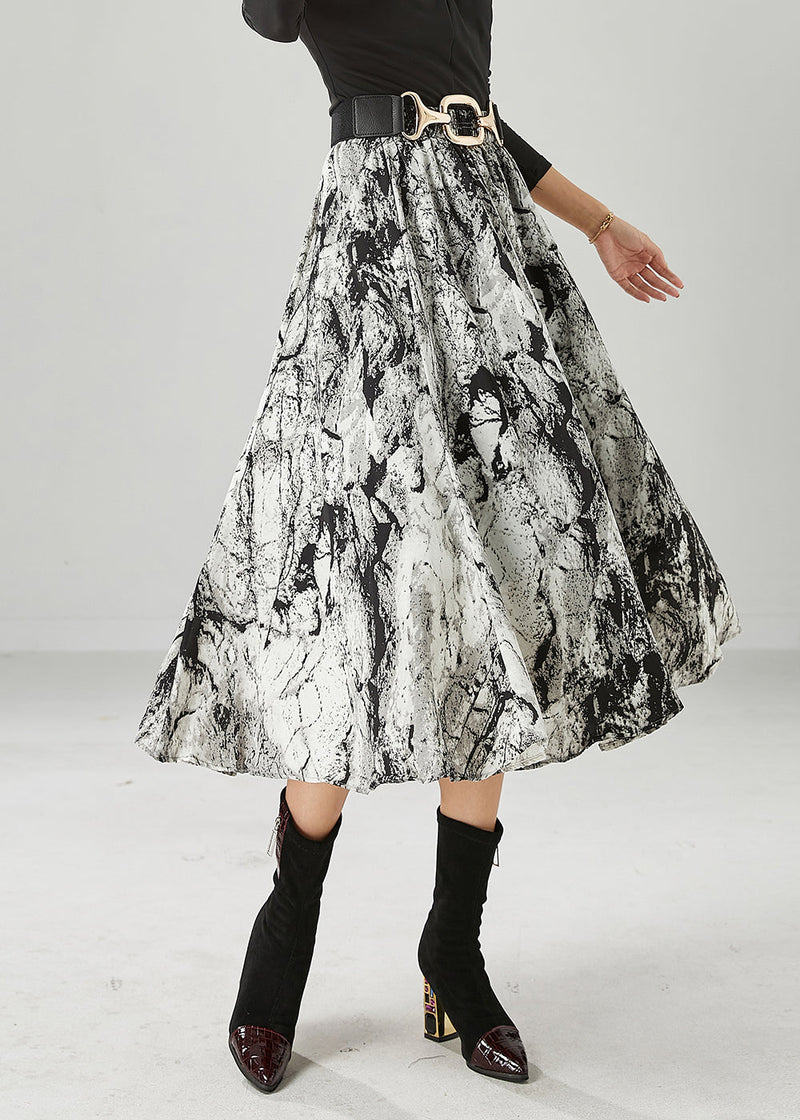 White Tie Dye Cotton a Line Skirt Summer