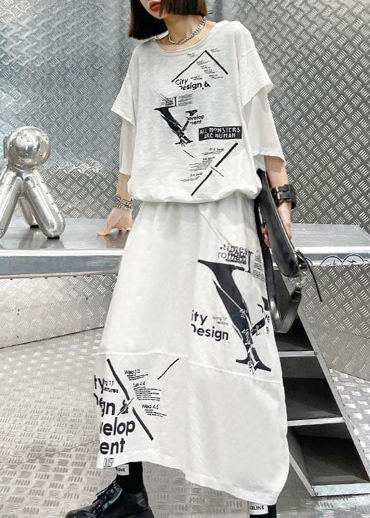 New Style Summer T-shirt Top and Skirt Two Piece Set