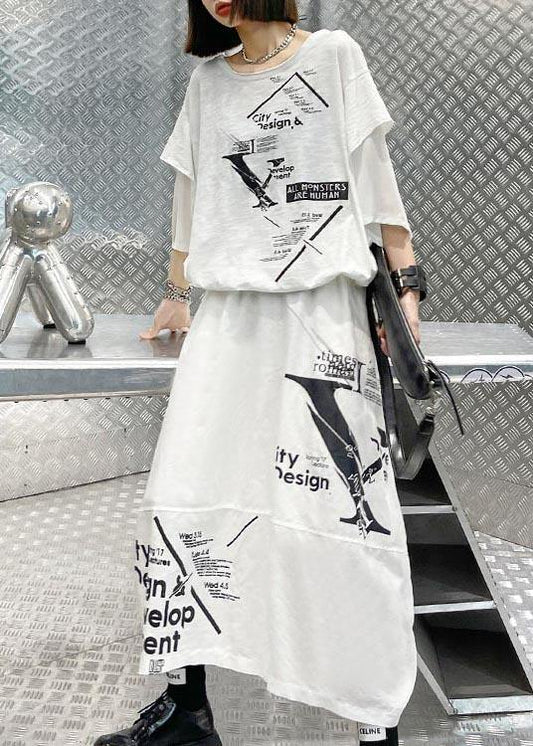 New Style Summer T-shirt Top and Skirt Two Piece Set