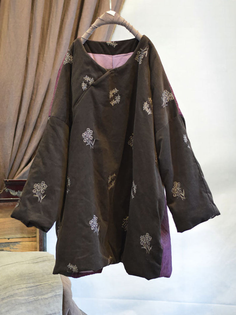 Chinese Style Embroidery Ab Side Coat