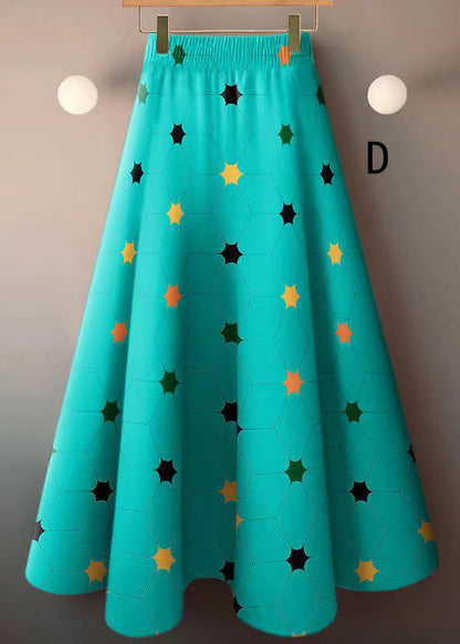 Print Elastic Waist a Line Skirts Summer New Style