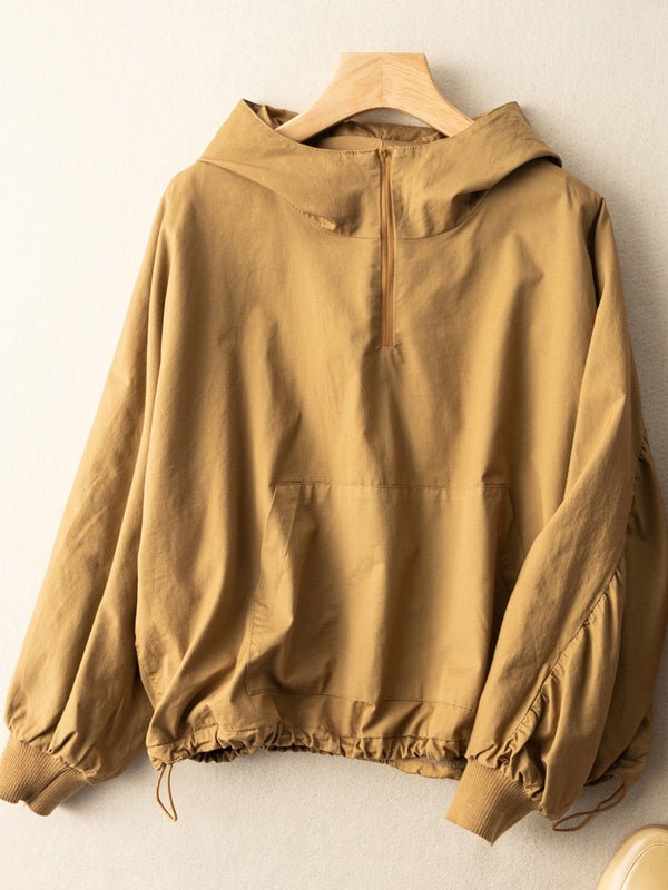 100% Natrual Fabric Literature and Art Loose Top Hoodie