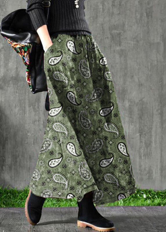Velour Black Flower Skirt Maxi Length