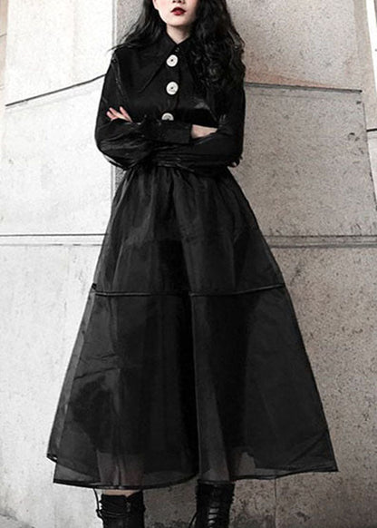 Black Tulle a Line Skirts Spring