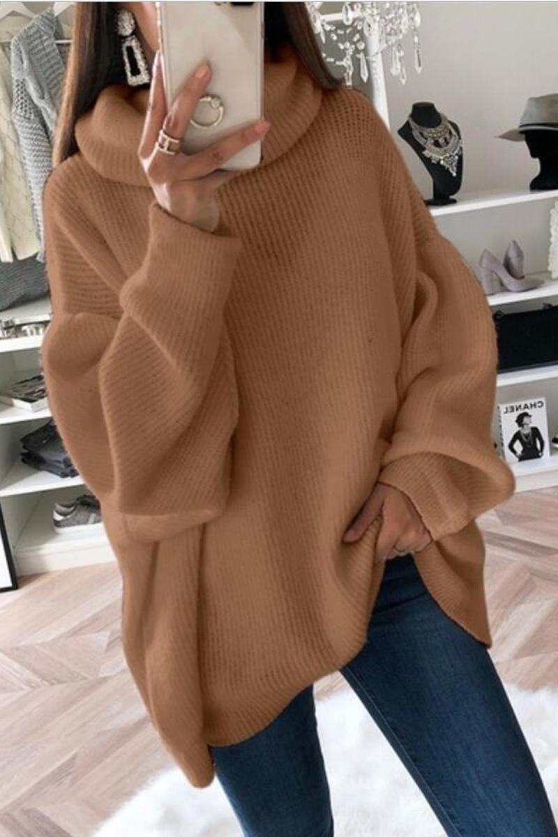 Color Turtleneck Knit Sweater