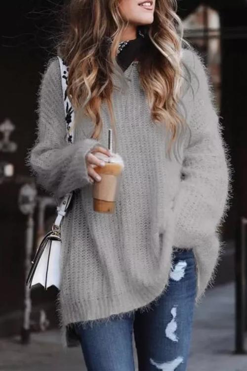 Long Hair Fuzzy Sweater